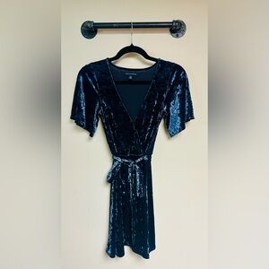 American Eagle Outfitters Dark Blue Velvet Dress
